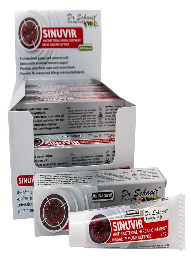 DR. SCHAVIT Eucalyptus+ SINUVIR - Herbal Nasal Ointment for Immune Defense. Natural Moisturizer Balm for Relief from Sore Dry Nose, Allergies, Cold Symptoms - 25g Tube - Image 5